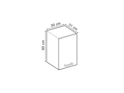 Vicco Hängeschrank R-Line Hängender Küchenschrank Blau-Grau/Anthrazit 30 cm