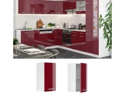 Vicco Hängeschrank R-Line Hängender Küchenschrank Bordeaux Hochglanz/Weiß 30 cm