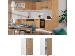 Vicco Hängeschrank R-Line Hängender Küchenschrank Artisan-Eiche/Weiß 30 cm