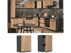 Vicco Hängeschrank R-Line Hängender Küchenschrank Goldkraft Eiche/Anthrazit 45 cm J-Shape