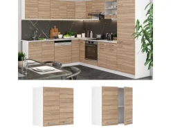 Vicco Hängeschrank R-Line Hängender Küchenschrank Sonoma/Weiß 60 cm