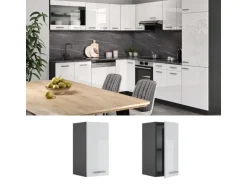 Vicco Hängeschrank R-Line Hängender Küchenschrank Weiß Hochglanz/Anthrazit 30 cm