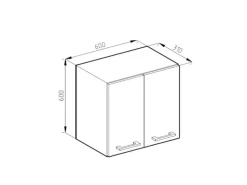 Vicco Hängeschrank R-Line Hängender Küchenschrank Goldkraft Eiche/Anthrazit 60 cm J-Shape