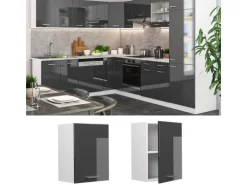 Vicco Hängeschrank R-Line Hängender Küchenschrank Anthrazit Hochglanz/Weiß 45 cm