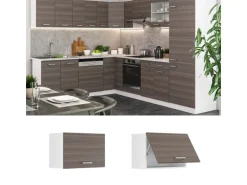 Vicco Hängeschrank R-Line Hängender Küchenschrank Grau/Weiß 60 cm Flach