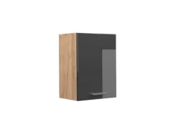 Vicco Hängeschrank R-Line Hängender Küchenschrank Anthrazit Hochglanz/Goldkraft Eiche 45 cm