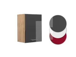 Vicco Hängeschrank R-Line Hängender Küchenschrank Anthrazit Hochglanz/Goldkraft Eiche 45 cm