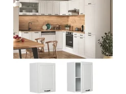 Vicco Hängeschrank R-Line Hängender Küchenschrank Weiß Landhaus/Weiß 45 cm