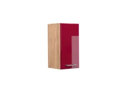 Vicco Hängeschrank R-Line Hängender Küchenschrank Bordeaux Hochglanz/Goldkraft Eiche 30 cm
