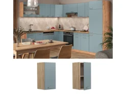 Vicco Hängeschrank R-Line Hängender Küchenschrank Blau-Grau/Goldkraft Eiche 30 cm