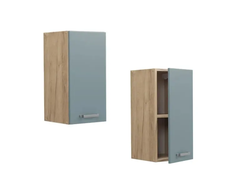 Vicco Hängeschrank R-Line Hängender Küchenschrank Blau-Grau/Goldkraft Eiche 30 cm
