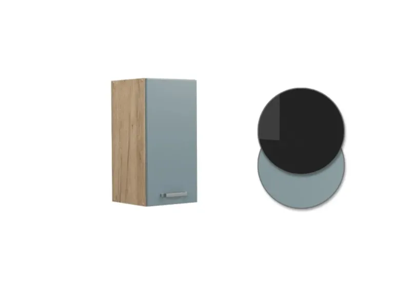 Vicco Hängeschrank R-Line Hängender Küchenschrank Blau-Grau/Goldkraft Eiche 30 cm