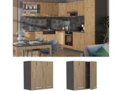 Vicco Hängeschrank R-Line Hängender Küchenschrank Artisan-Eiche/Anthrazit 60 cm