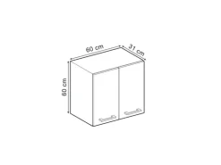 Vicco Hängeschrank R-Line Hängender Küchenschrank Artisan-Eiche/Anthrazit 60 cm