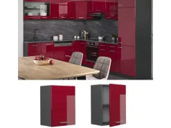 Vicco Hängeschrank R-Line Hängender Küchenschrank Bordeaux Hochglanz/Anthrazit 45 cm