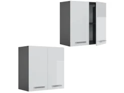 Vicco Hängeschrank R-Line Hängender Küchenschrank Weiß Hochglanz/Anthrazit 60 cm