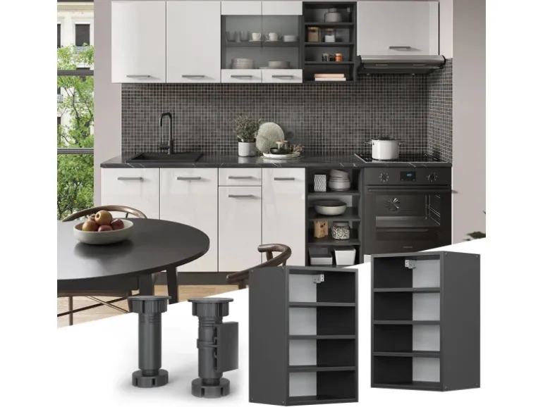 Vicco Hängeschrank R-Line Offener Küchenschrank Anthrazit/Anthrazit 40 cm