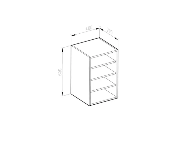 Vicco Hängeschrank R-Line Offener Küchenschrank Anthrazit/Anthrazit 40 cm
