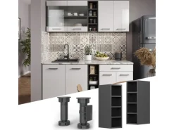 Vicco Hängeschrank R-Line Offener Küchenschrank Anthrazit/Anthrazit 20 cm