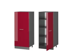 Vicco Hochschrank R-Line Küchenkommode Bordeaux Hochglanz/Anthrazit 60 cm