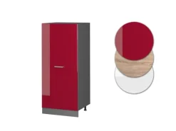 Vicco Hochschrank R-Line Küchenkommode Bordeaux Hochglanz/Anthrazit 60 cm