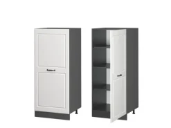 Vicco Hochschrank R-Line Küchenkommode Weiß Landhaus/Anthrazit 60 cm