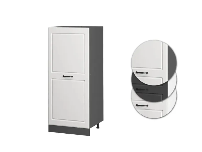 Vicco Hochschrank R-Line Küchenkommode Weiß Landhaus/Anthrazit 60 cm