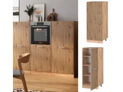 Vicco Hochschrank R-Line Küchenkommode Artisan-Eiche/Goldkraft Eiche 60 cm