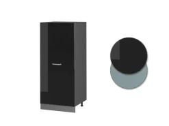 Vicco Hochschrank R-Line Küchenkommode Schwarz Hochglanz/Anthrazit 60 cm