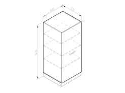 Vicco Hochschrank R-Line Küchenkommode Weiß Landhaus/Weiß 60 cm
