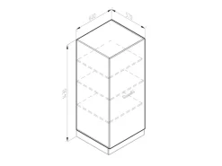 Vicco Hochschrank R-Line Küchenkommode Weiß Hochglanz/Goldkraft Eiche 60 cm