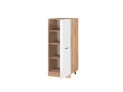 Vicco Hochschrank R-Line Küchenkommode Weiß Hochglanz/Goldkraft Eiche 60 cm