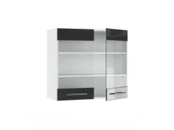 Vicco Küchenglasschrank Fame-Line Glashängeschrank Anthrazit Hochglanz/Weiß 80 cm