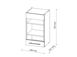 Vicco Küchenglasschrank Fame-Line Glashängeschrank Anthrazit/Weiß 40 cm