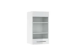 Vicco Küchenglasschrank Fame-Line Glashängeschrank Weiß Hochglanz/Weiß 40 cm