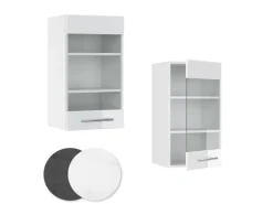 Vicco Küchenglasschrank Fame-Line Glashängeschrank Weiß Hochglanz/Weiß 40 cm