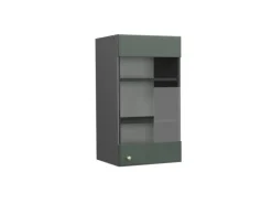 Vicco Küchenglasschrank Fame-Line Glashängeschrank Grün-Gold Landhaus/Anthrazit 40 cm