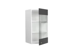 Vicco Küchenglasschrank Fame-Line Glashängeschrank Anthrazit-Gold/Weiß 40 cm