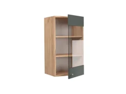 Vicco Küchenglasschrank Fame-Line Grün-Gold Landhaus/Goldkraft Eiche 40 cm