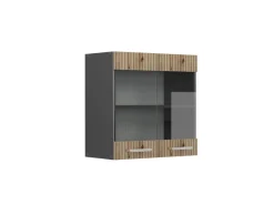 Vicco Küchenglasschrank R-Line Glashängeschrank Artisan-Eiche/Anthrazit 60 cm