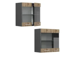 Vicco Küchenglasschrank R-Line Glashängeschrank Artisan-Eiche/Anthrazit 60 cm