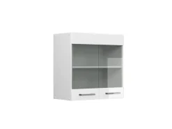 Vicco Küchenglasschrank R-Line Glashängeschrank Weiß Hochglanz/Weiß 60 cm