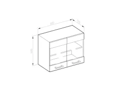 Vicco Küchenglasschrank R-Line Glashängeschrank Weiß Hochglanz/Weiß 60 cm