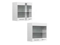 Vicco Küchenglasschrank R-Line Glashängeschrank Weiß Hochglanz/Weiß 60 cm