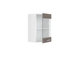Vicco Küchenglasschrank R-Line Glashängeschrank Grau/Weiß 40 cm