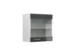 Vicco Küchenglasschrank R-Line Glashängeschrank Anthrazit Hochglanz/Weiß 60 cm