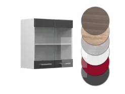 Vicco Küchenglasschrank R-Line Glashängeschrank Anthrazit Hochglanz/Weiß 60 cm