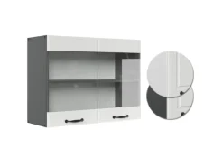 Vicco Küchenglasschrank R-Line Glashängeschrank Weiß Landhaus/Anthrazit 80 cm