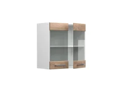 Vicco Küchenglasschrank R-Line Glashängeschrank Sonoma/Weiß 60 cm