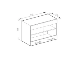 Vicco Küchenglasschrank R-Line Glashängeschrank Rot/Anthrazit 80 cm J-Shape